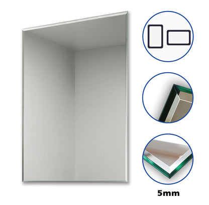 Aica Specchio da Bagno Specchio Cosmetico per Bagno Camera da Letto Specchio Singolo 5 mm Vetro Senza Rame