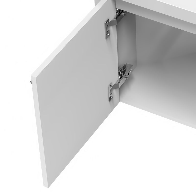 Mobile bagno triangolare sospeso Aica 40 cm con lavabo in pietra artificiale