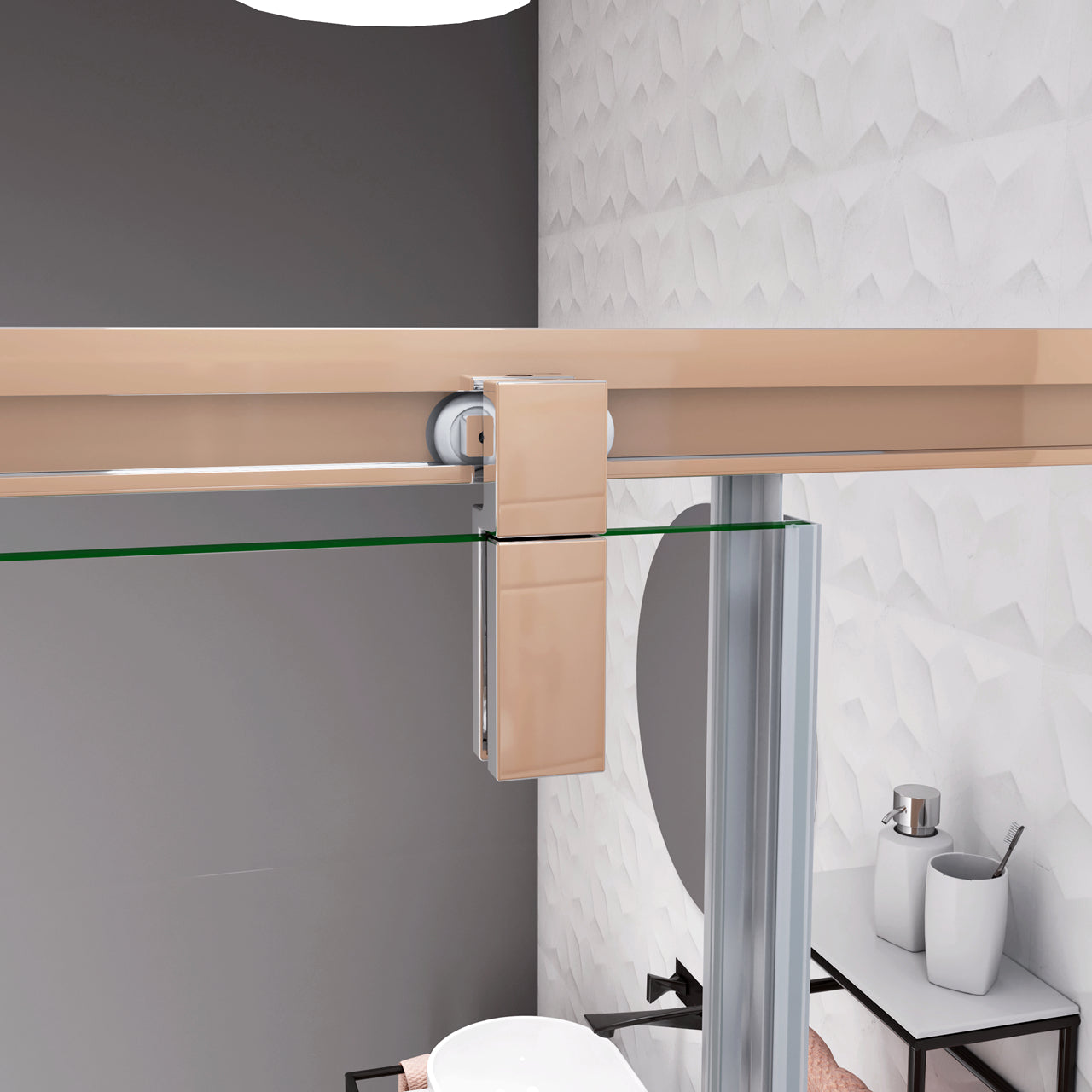 120x190cm Box Doccia per Nicchia Porta Scorrevole in Vetro Temperato 6mm Anticalcare Fascia Satinata Centrale Profilo Cromo Lucido