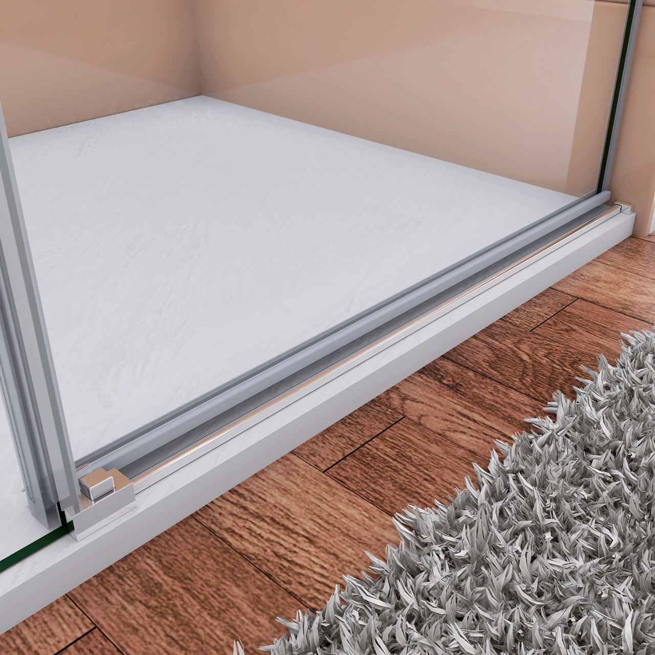 120x190cm Box Doccia per Nicchia Porta Scorrevole in Vetro Temperato 6mm Anticalcare Fascia Satinata Centrale Profilo Cromo Lucido