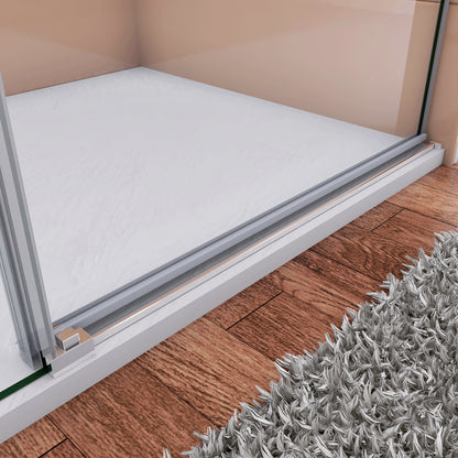 120x190cm Box Doccia per Nicchia Porta Scorrevole in Vetro Temperato 6mm Anticalcare Fascia Satinata Centrale Profilo Cromo Lucido