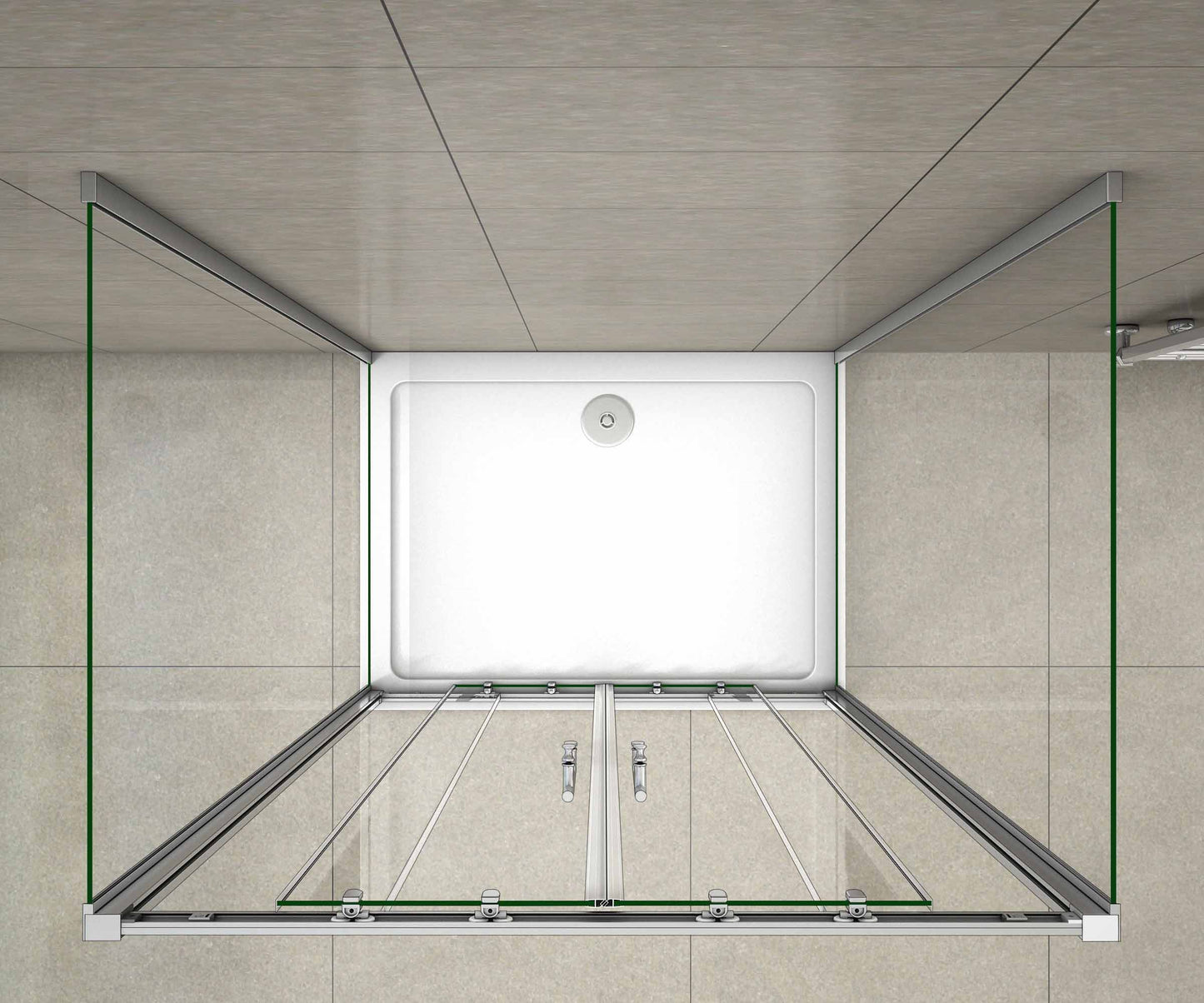 Aica Box Doccia A 3 Lati Alto 190cm Porta Scorrevole 2 Ante Mobili 2 Ante Fisse 2 Pareti Laterali Vetro Trasparente Da 5mm