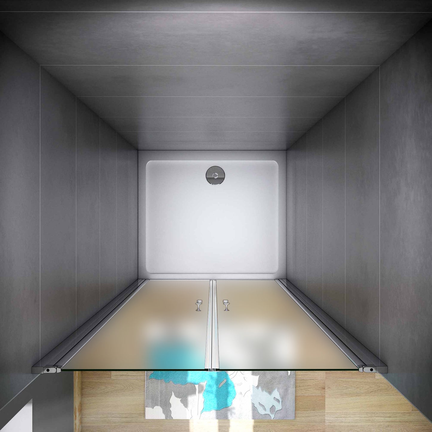 Aica Box Doccia Per Nicchia Doppia Porta Battente Saloon In Vetro 6mm Temperato Opaco/Satinato Anticalcare 195cm