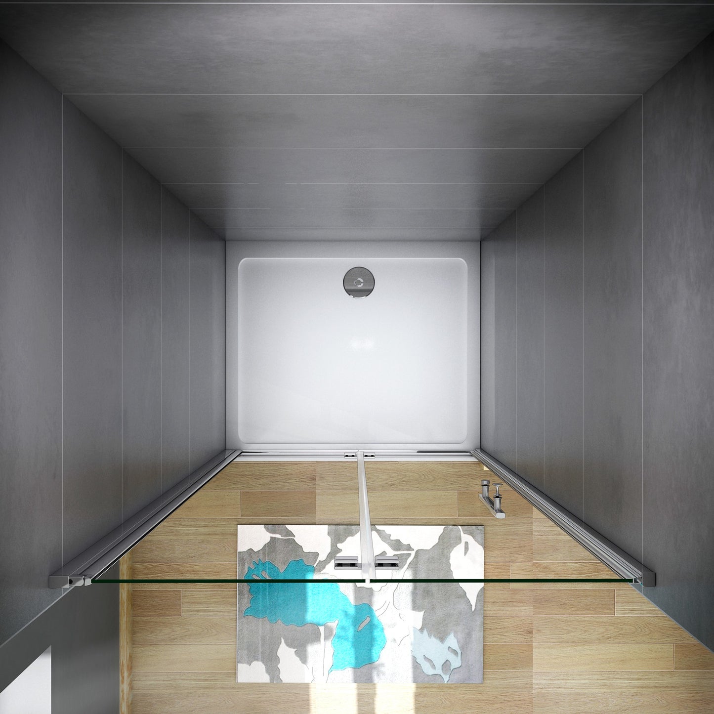 Aica 185 cm Porta Doccia Per Nicchia Battente e Pieghevole a Libro In Vetro Temperato Trasparente Anticalcare Da 6 mm