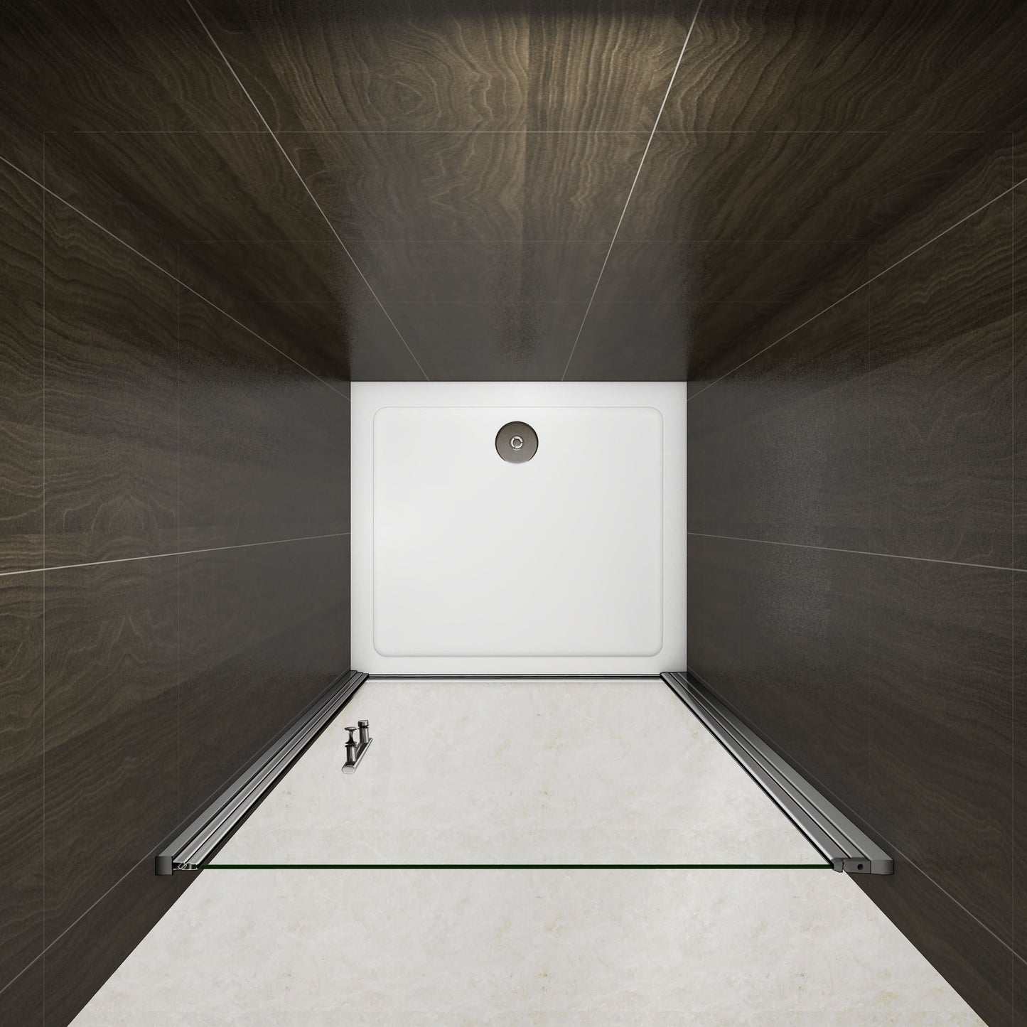 Aica 195 cm Porta Doccia Per Nicchia Apertura Battente Vetro 6 mm Temperato Trasparente Anticalcare