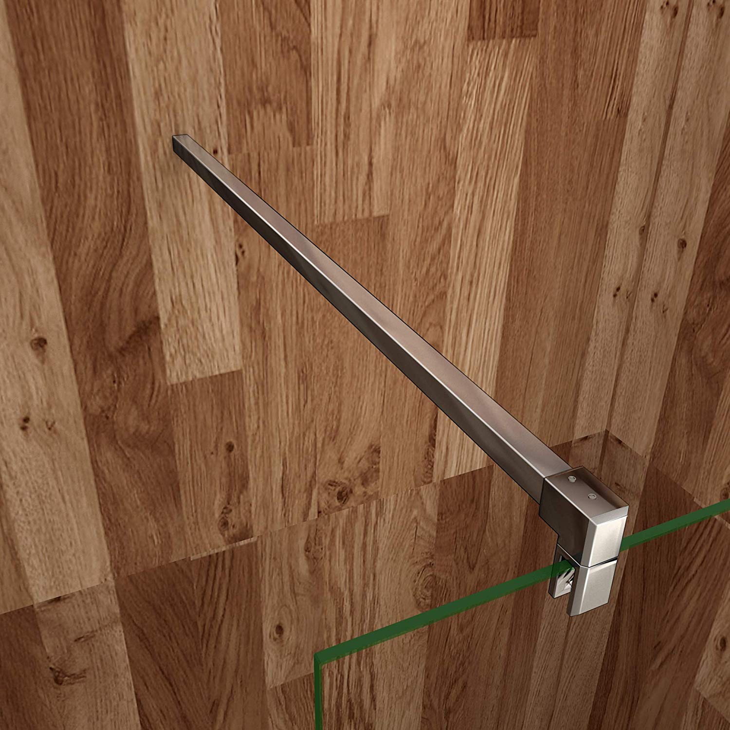 Aica Parete Per Doccia Walk In Alta 200cm Vetro Temperato Anti-frantumi Anticalcare 8mm Striscia Opaca Barra Stabilizzatrice Tagliabile 90 cm