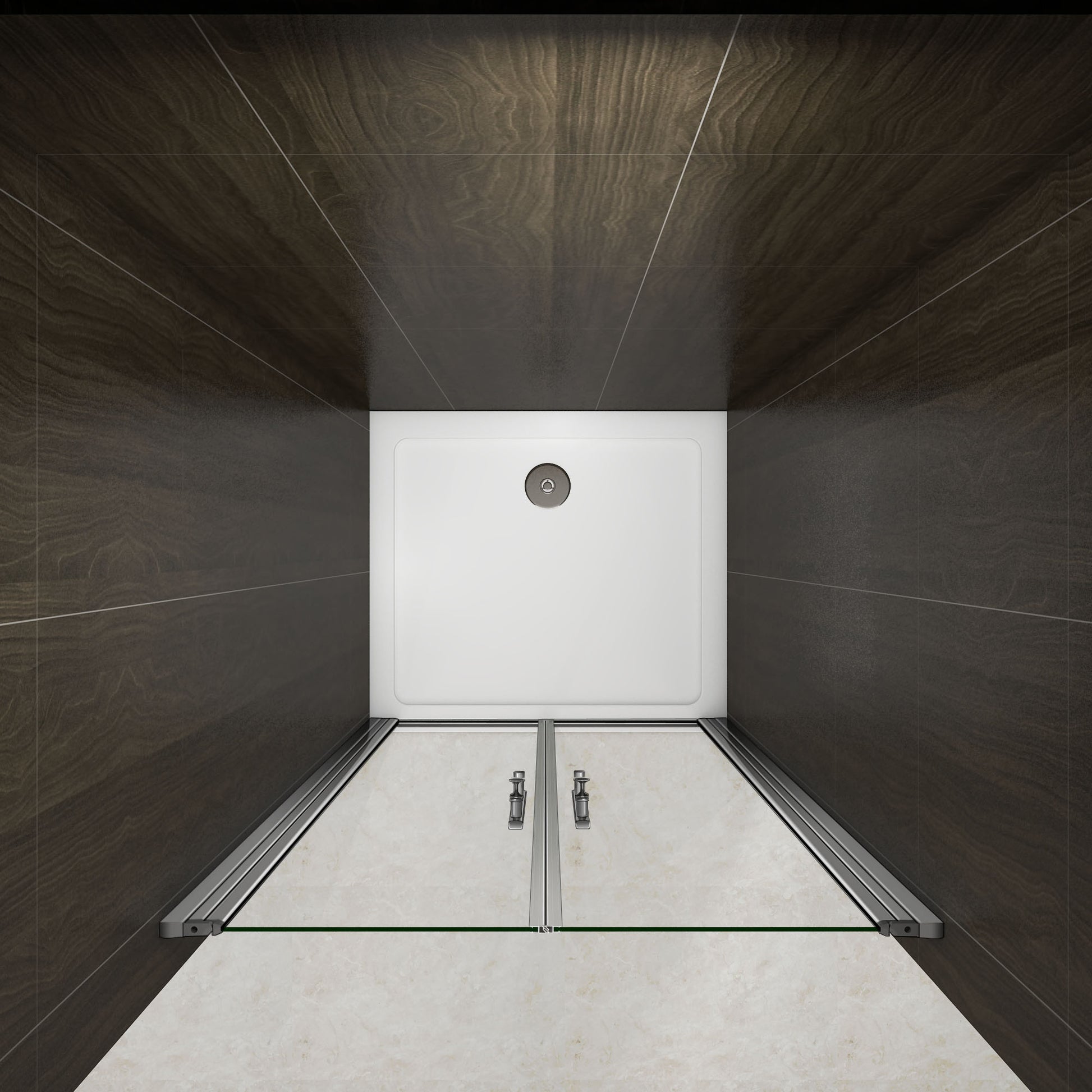 Aica 185cm Box Doccia Per Nicchia Doppia Porta Battente Saloon In Vetro 6 mm Temperato Trasparente Anticalcare