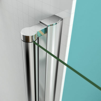 Aica 187cm Box Doccia Per Nicchia Porta Battente Vetro 6 mm Temperato Trasparente Anticalcare Telaio Cromo Lucido