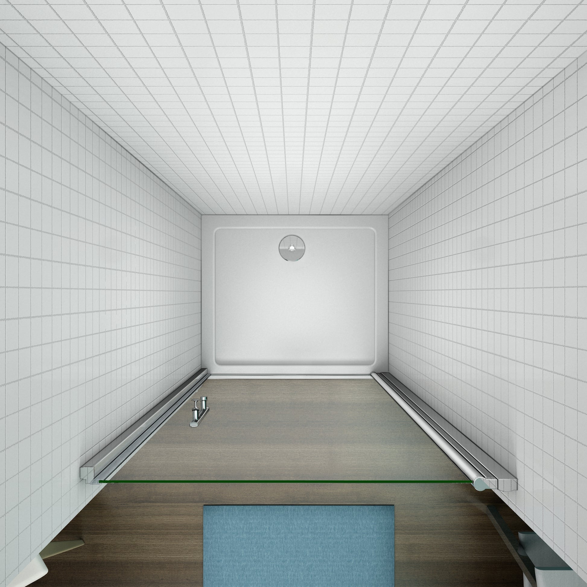 Aica 187cm Box Doccia Per Nicchia Porta Battente Vetro 6 mm Temperato Trasparente Anticalcare Telaio Cromo Lucido