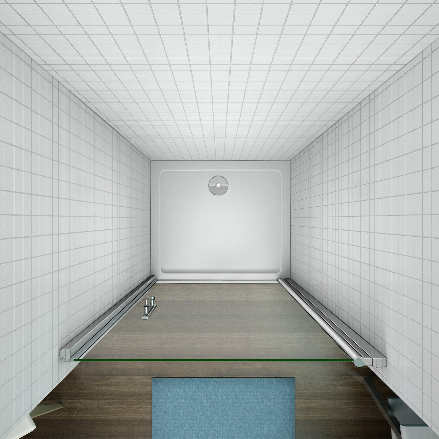 Aica 197cm Box Doccia Per Nicchia Porta Battente Vetro 6 mm Temperato Trasparente Anticalcare Telaio Cromo Lucido