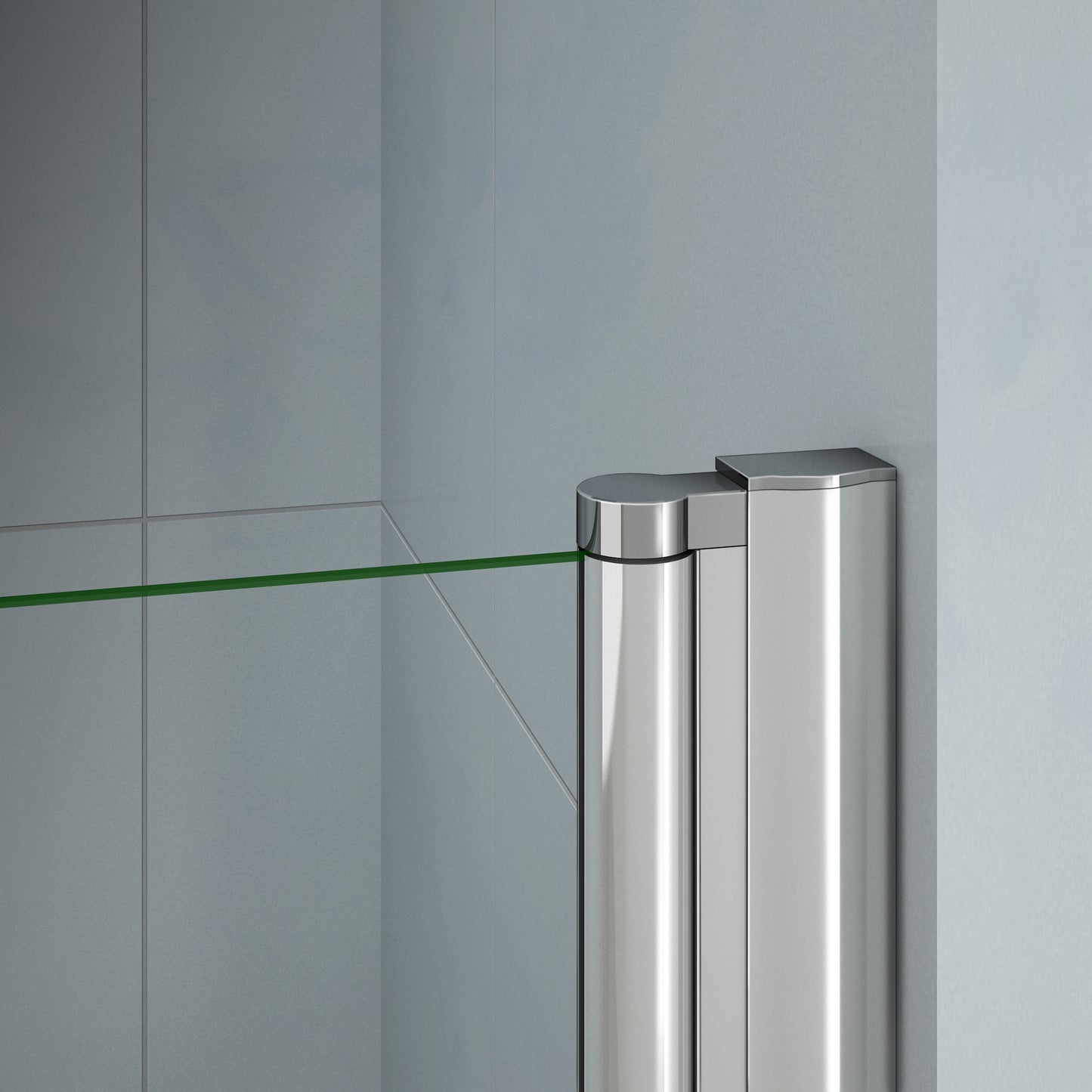 Aica Box Doccia Angolare Porta Battente Vetro 6 mm Temperato Anticalcare con Barra Stabilizzatrice da 45 cm Alto 187cm