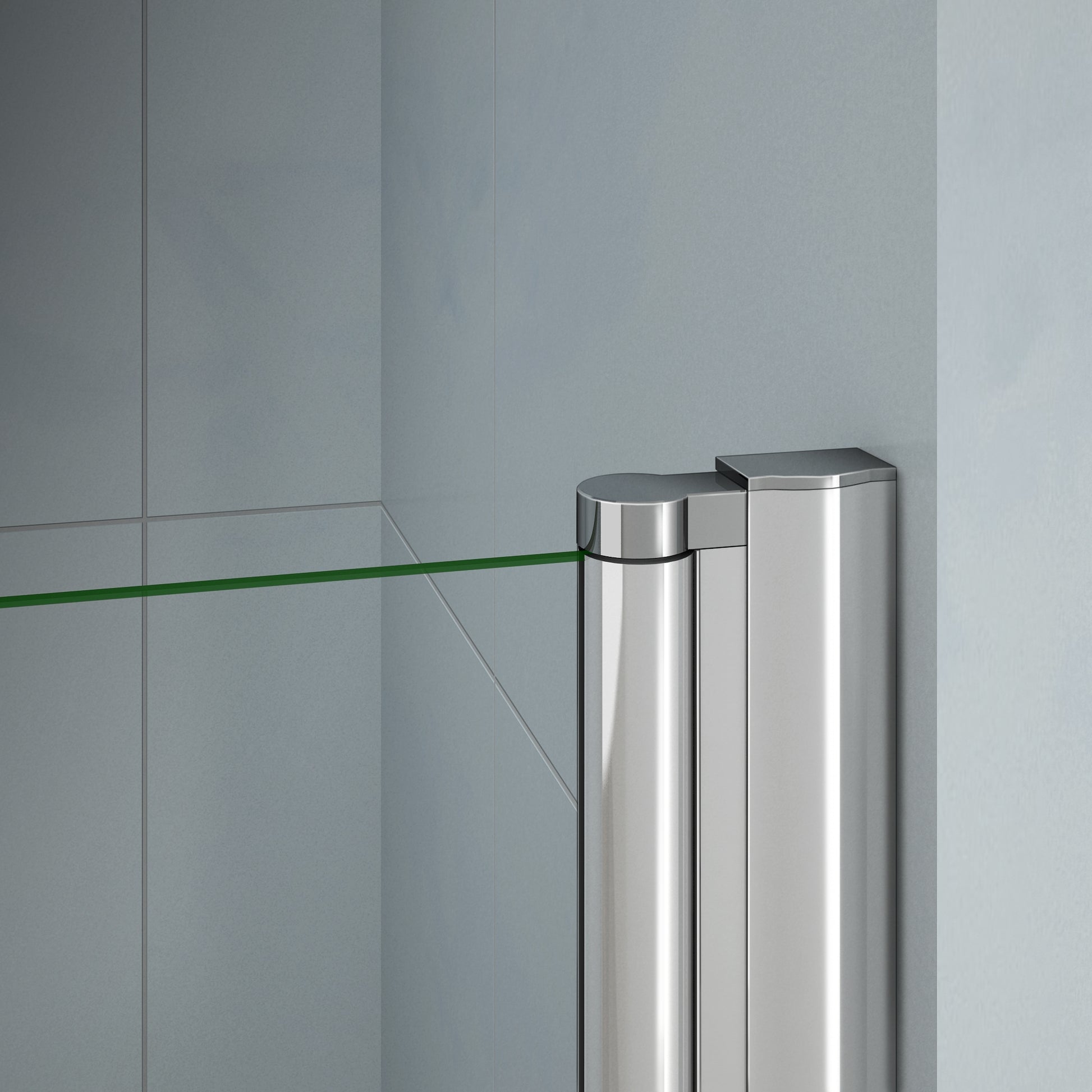 Aica Box Doccia Angolare Porta Battente Vetro 6 mm Temperato Anticalcare con Barra Stabilizzatrice da 45 cm Alto 187cm