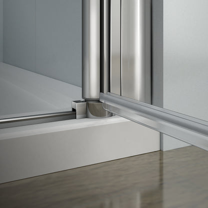 Aica Box Doccia Angolare Porta Battente Vetro 6 mm Temperato Anticalcare con Barra Stabilizzatrice da 45 cm Alto 187cm