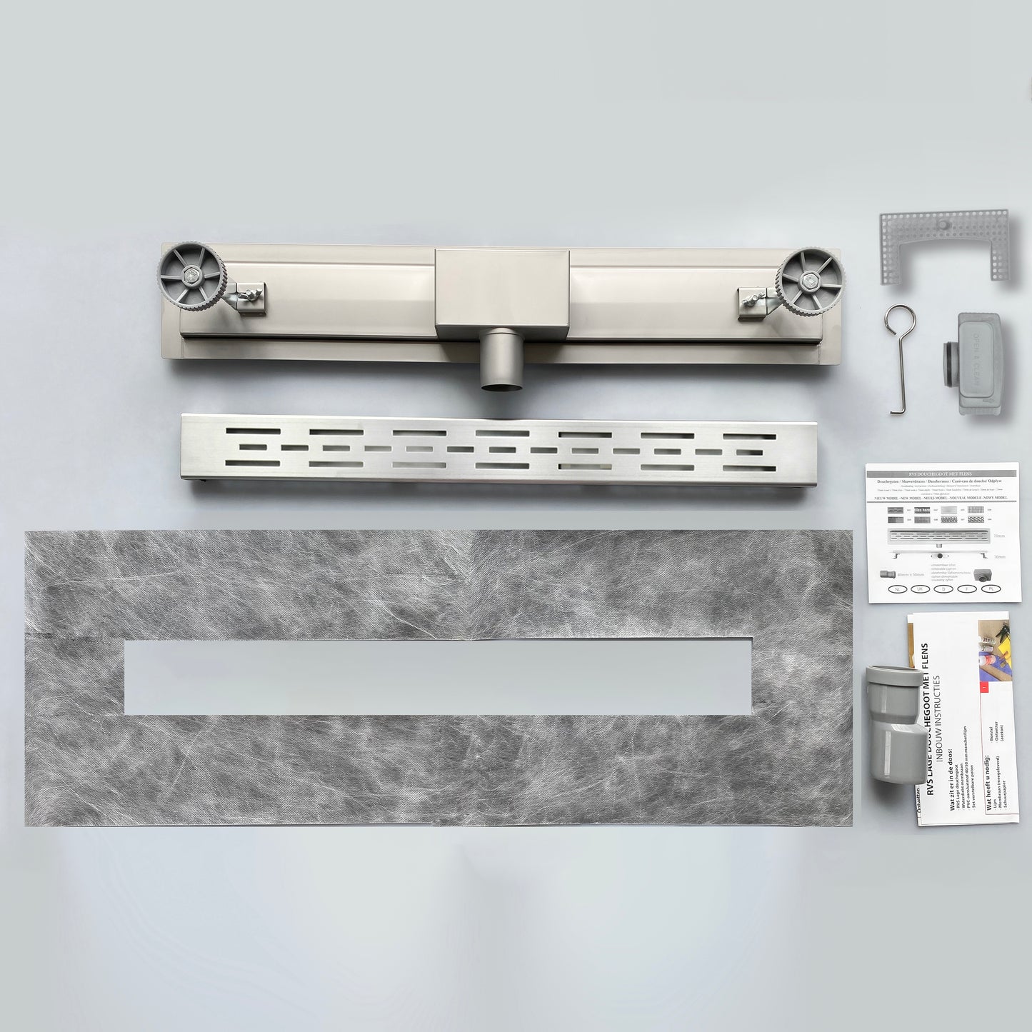 AICA Canaletta scarico canalina doccia in Acciaio Inossidabile typo Fessura per Bagno 50 60 70 80 90 100 110 120 130 140 150 cm