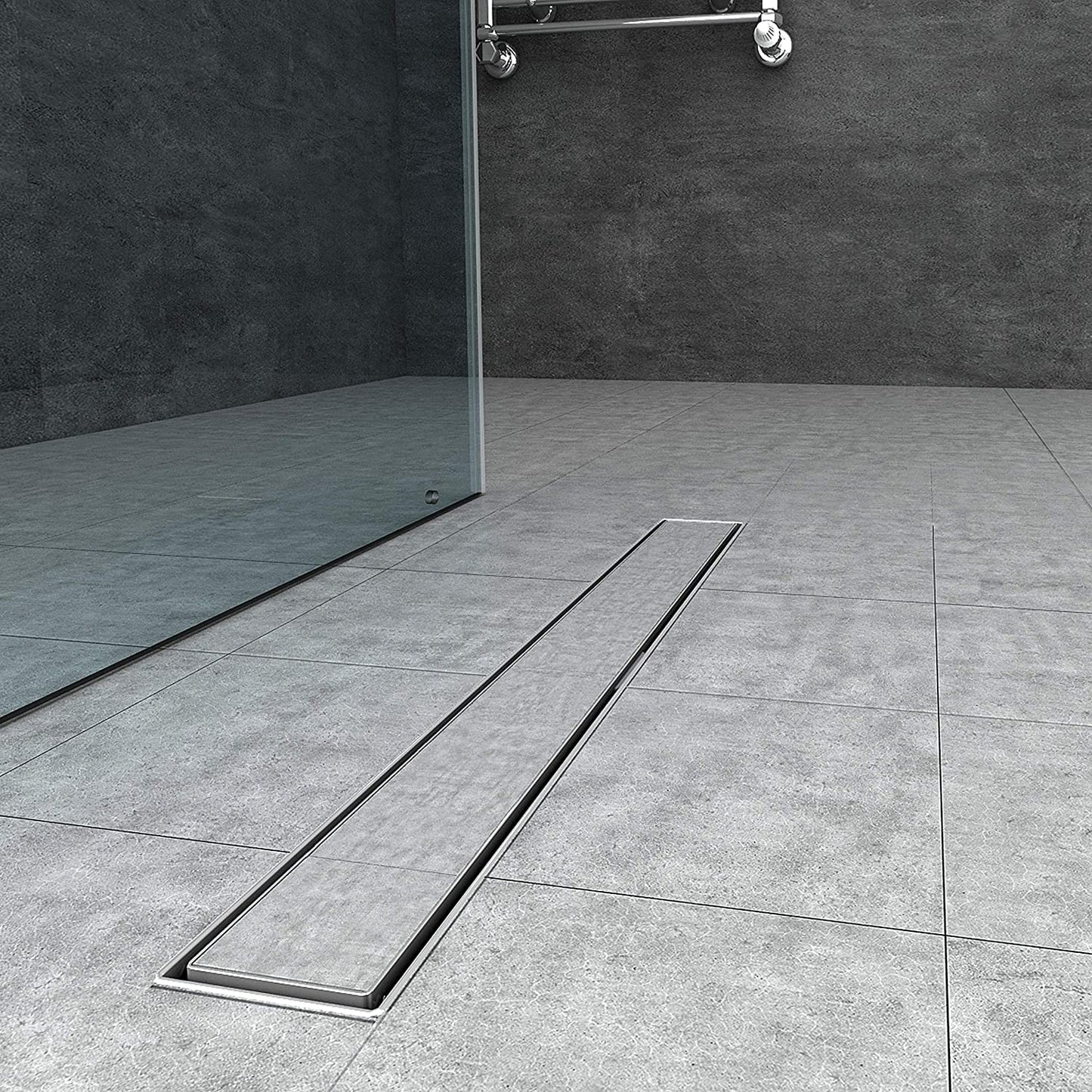 360 Ruota 2 IN 1 CANALINA CANALETTA DOCCIA LINEA SCARICO PAVIMENTO GRIGLIA TYPO FESSURA IFONE 60 70 80 90