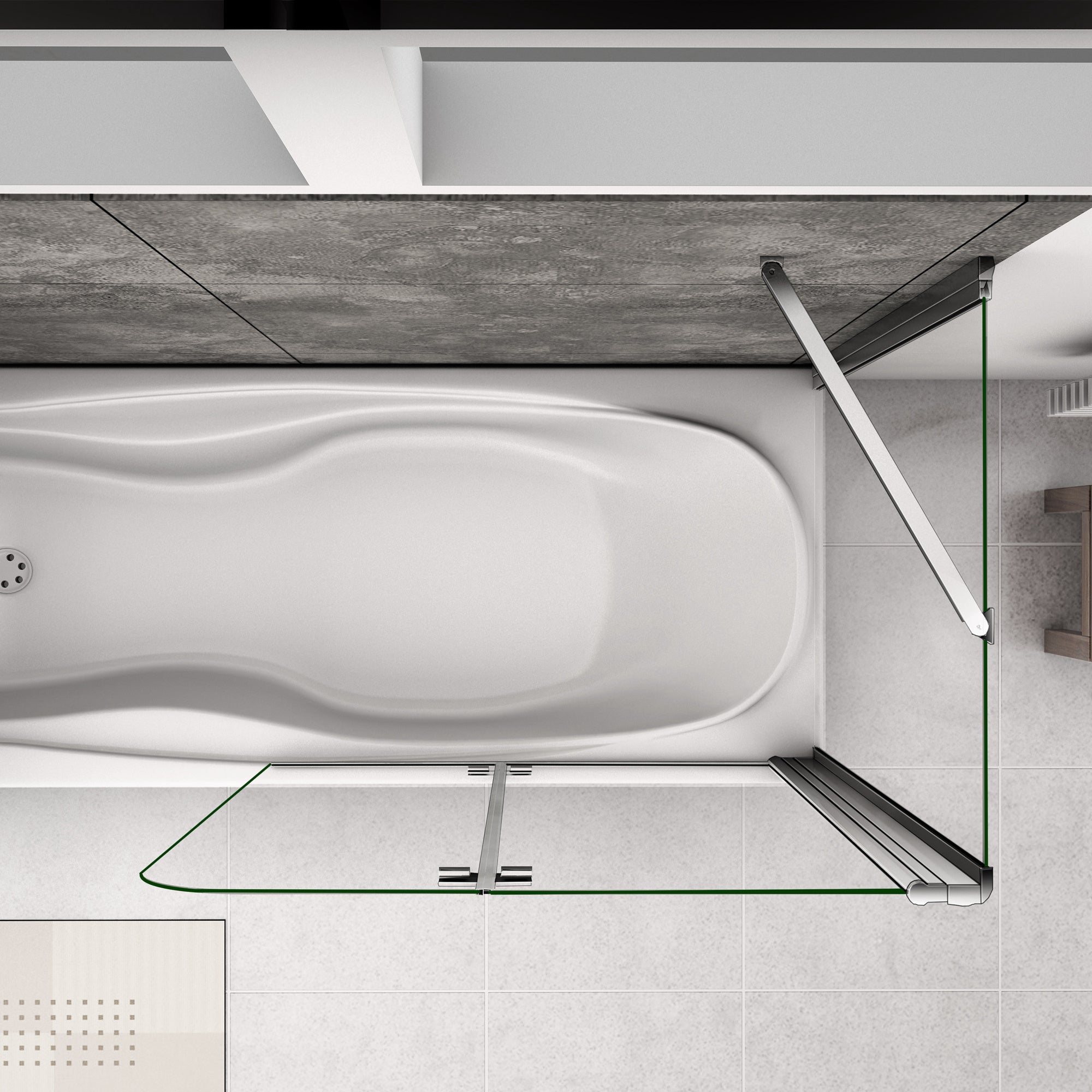 Sopravasca In Vetro Temperato 6mm - Anta Apribile 180° Con Trattamento Anticalcare - Foto 5