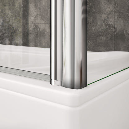 Aica Sopravasca / Parete Vasca Angolare Alta 140cm Vetro 6mm Temperato Trasparente Anticalcare Telaio In Alluminio Cromato Lucido