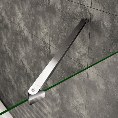 Aica Sopravasca / Parete Vasca Angolare Alta 140cm Vetro 6mm Temperato Trasparente Anticalcare Telaio In Alluminio Cromato Lucido