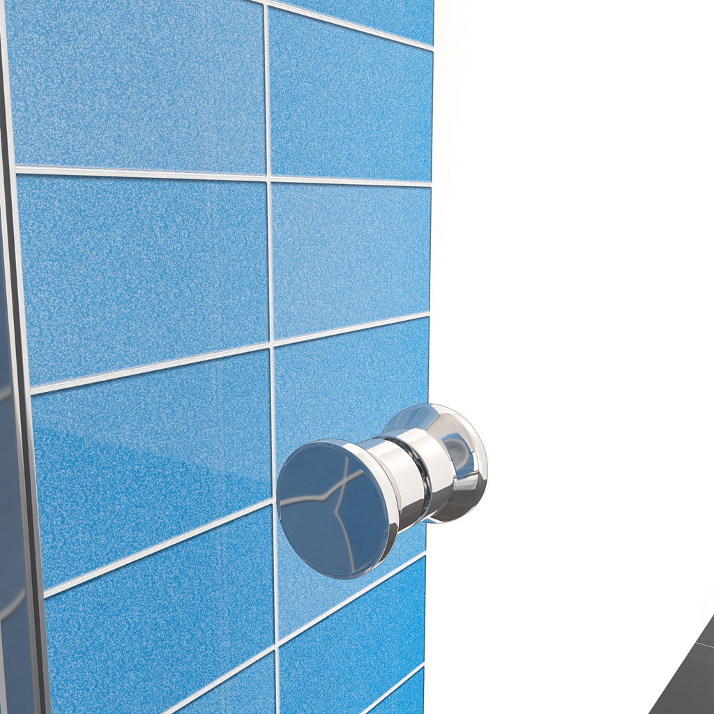 Aica 185 cm Box Doccia per Nicchia Porta a Soffietto Vetro Temperato 5 mm Trasparente Profili Cromati Lucidi