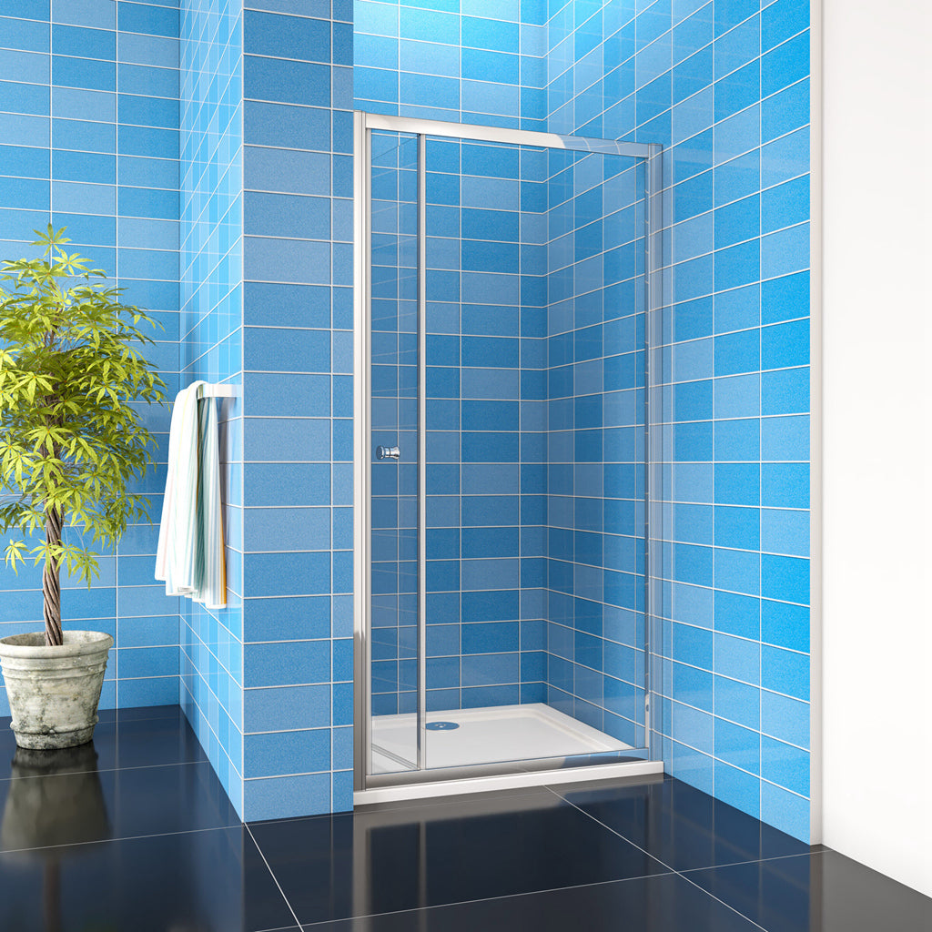 Aica 185 cm Box Doccia per Nicchia Porta a Soffietto Vetro Temperato 5 mm Trasparente Profili Cromati Lucidi