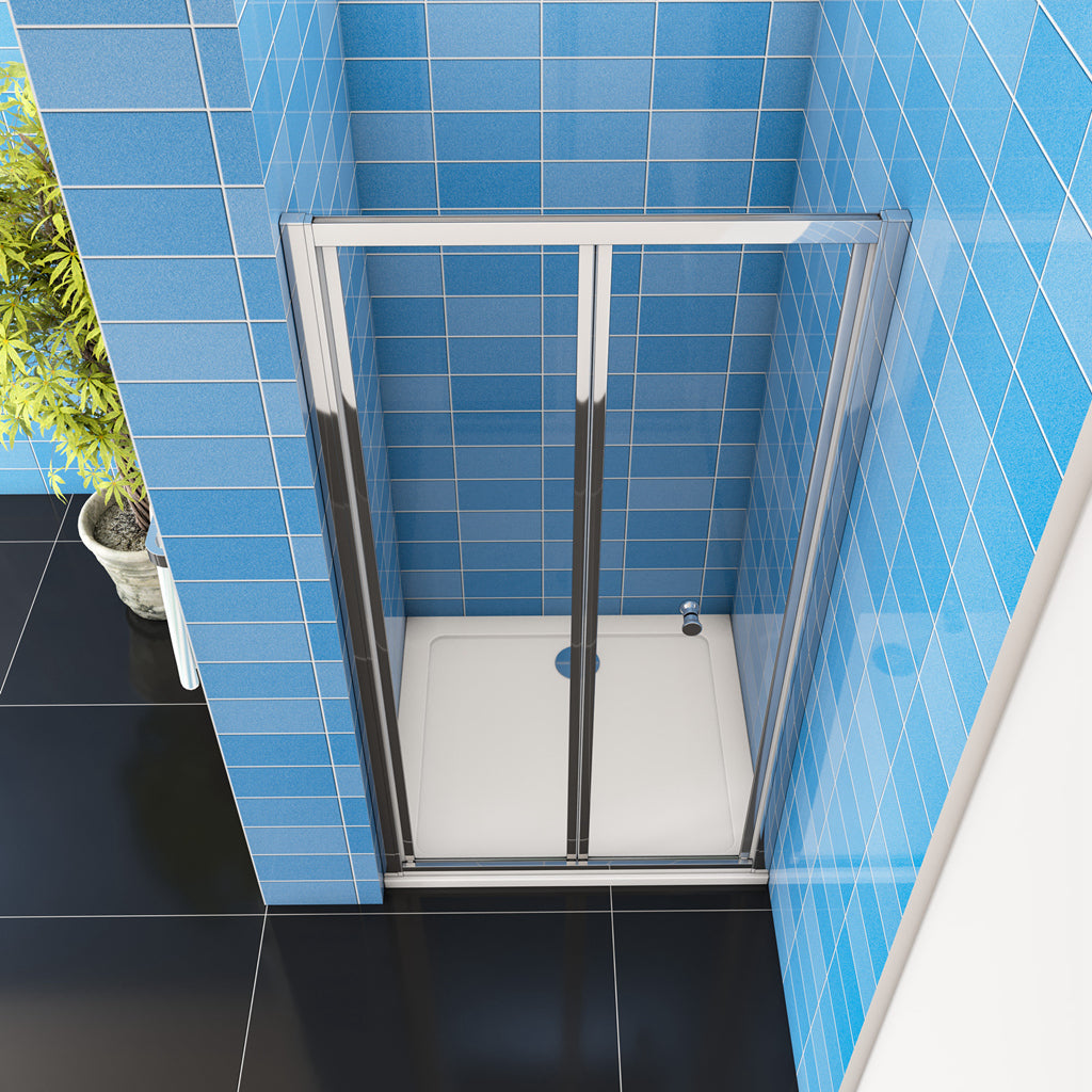 Aica 185 cm Box Doccia per Nicchia Porta a Soffietto Vetro Temperato 5 mm Trasparente Profili Cromati Lucidi