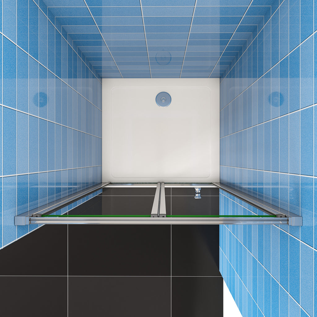 Aica 185 cm Box Doccia per Nicchia Porta a Soffietto Vetro Temperato 5 mm Trasparente Profili Cromati Lucidi