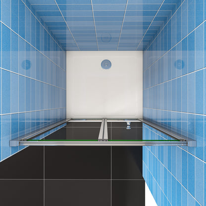 Aica 185 cm Box Doccia per Nicchia Porta a Soffietto Vetro Temperato 5 mm Trasparente Profili Cromati Lucidi