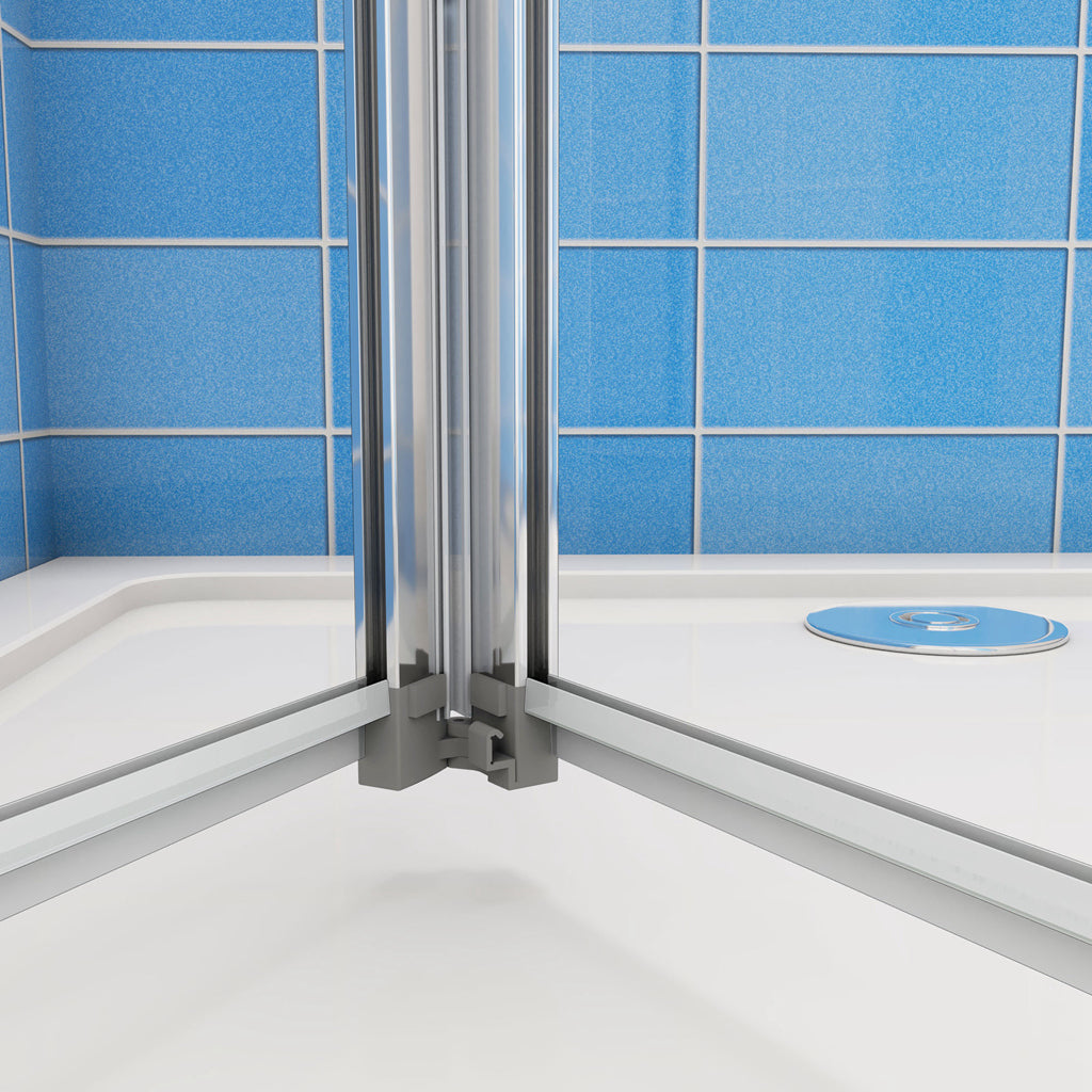 Aica 185 cm Box Doccia per Nicchia Porta a Soffietto Vetro Temperato 5 mm Trasparente Profili Cromati Lucidi