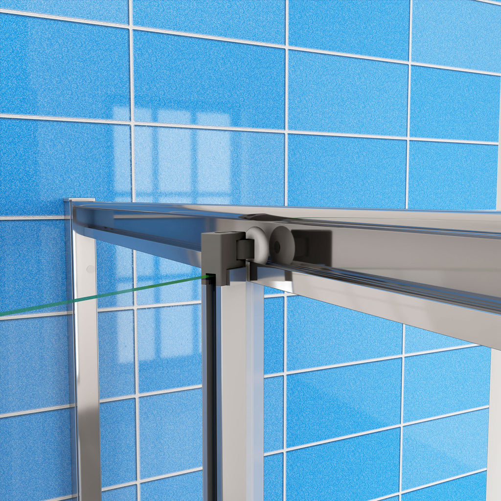 Aica 185 cm Box Doccia per Nicchia Porta a Soffietto Vetro Temperato 5 mm Trasparente Profili Cromati Lucidi