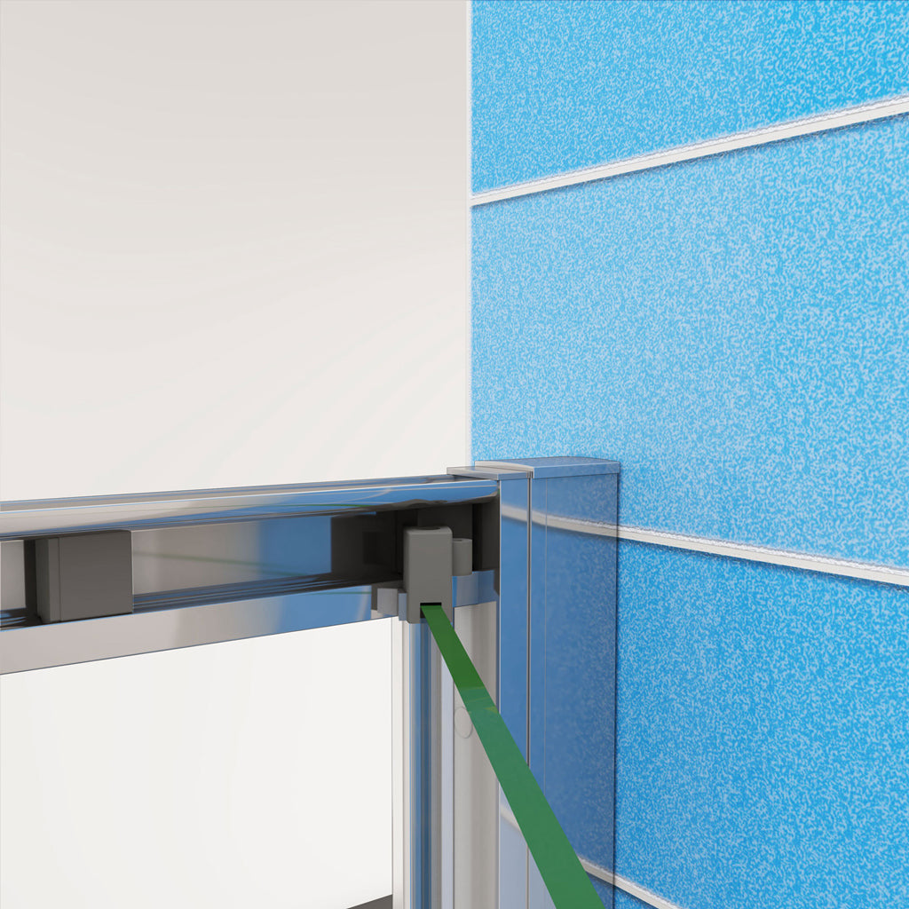 Aica 185 cm Box Doccia per Nicchia Porta a Soffietto Vetro Temperato 5 mm Trasparente Profili Cromati Lucidi