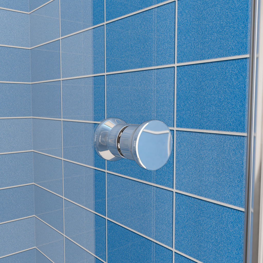 Aica 185 cm Box Doccia per Nicchia Porta a Soffietto Vetro Temperato 5 mm Trasparente Profili Cromati Lucidi