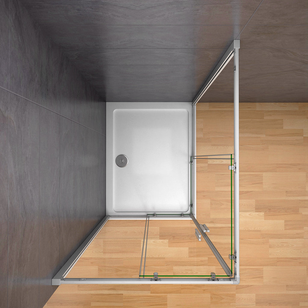 Aica 185 cm Box Doccia Angolare Porte Scorrevoli Vetro Temperato 5 mm Trasparente Telaio in alluminio di Elettroforesi Opaco