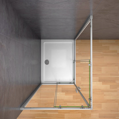 Aica 185 cm Box Doccia Angolare Porte Scorrevoli Vetro Temperato 5 mm Trasparente Telaio in alluminio di Elettroforesi Opaco