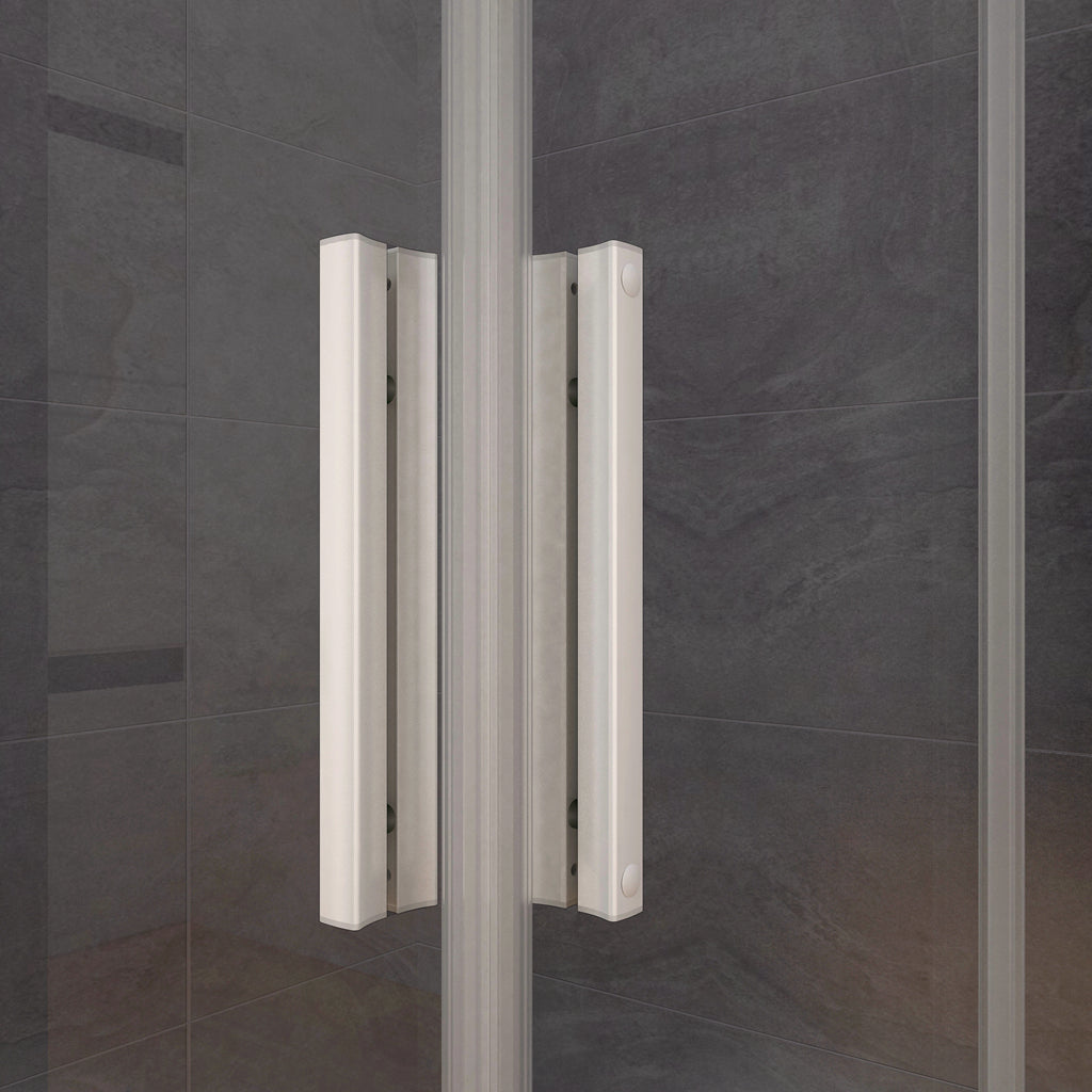 Aica 185 cm Box Doccia Angolare Porte Scorrevoli Vetro Temperato 5 mm Trasparente Telaio in alluminio di Elettroforesi Opaco