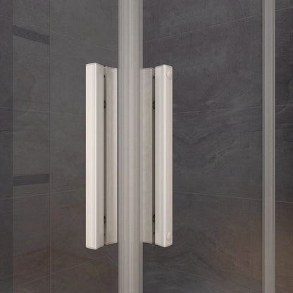 Aica 185 cm Box Doccia Angolare Porte Scorrevoli Vetro Temperato 5 mm Trasparente Telaio in alluminio di Elettroforesi Opaco