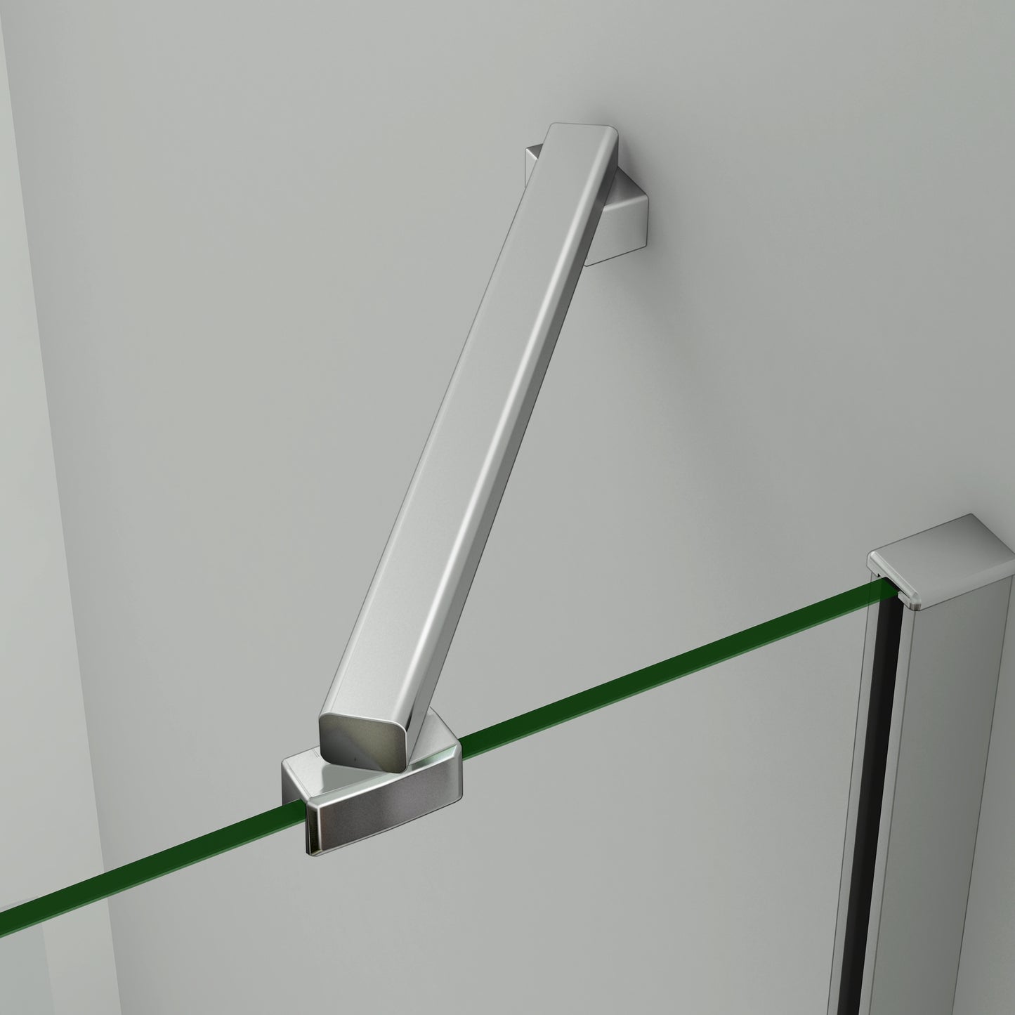 Aica Box Doccia Angolare Porta Battente Vetro 6 mm Temperato Anticalcare con Barra Stabilizzatrice da 45 cm Alto 187cm