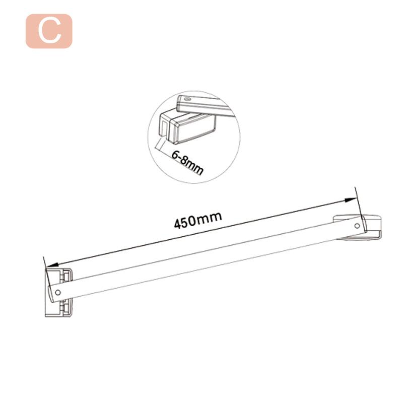 Aica Box Doccia Parete Doccia Walk In Alta 195cm Vetro Temperato Trasparente Anticalcare 6mm Easyclean Con Barra Stabilizzatrice