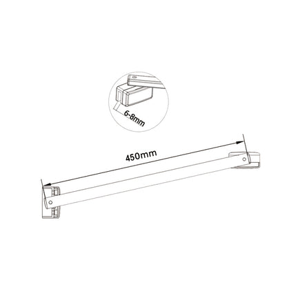 195cm Box Doccia Angolare Porta Battente con Parete Fissa con Barra Stabilizzatrice in Vetro Temperato Satinato Opaco 6mm Anticalcare Cromo Lucido