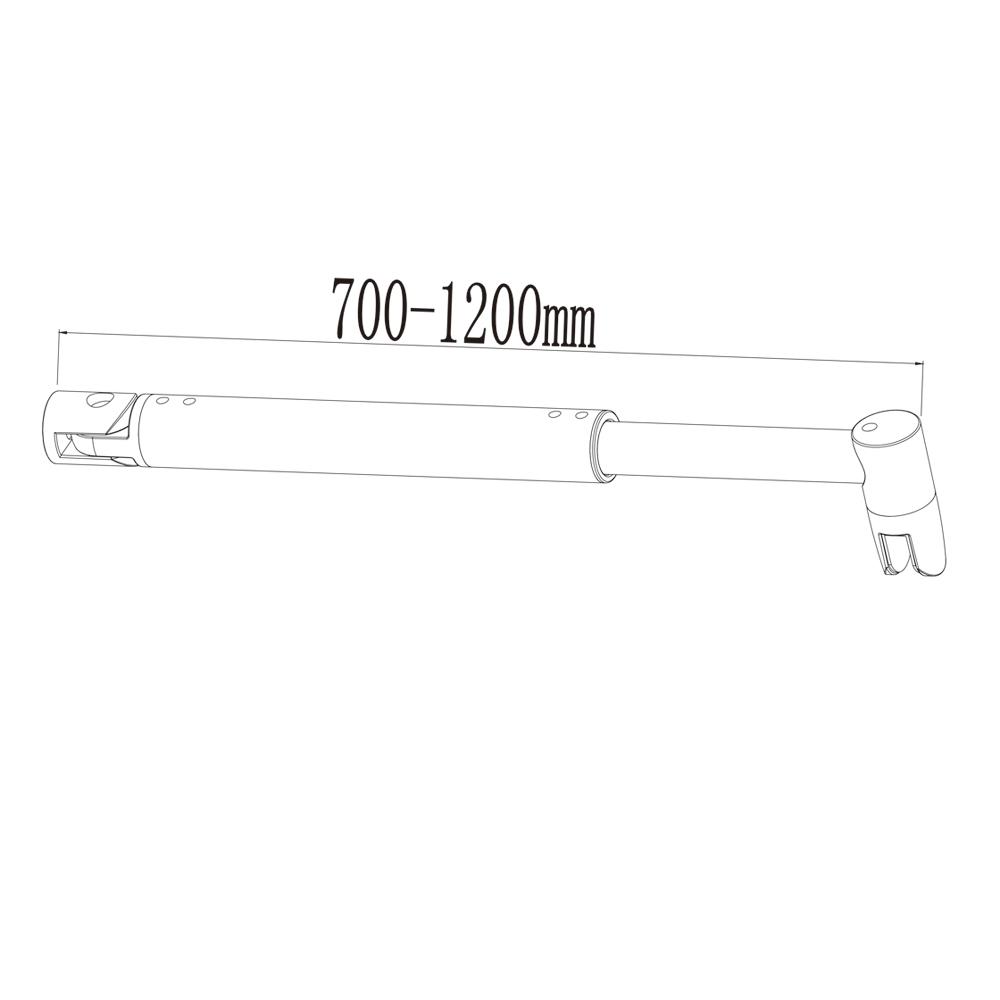 Aica Doccia Walk In 200cm Parete Fissa in Vetro Anti-frantumi Anticalcare da 8 mm Striscia Opaca Centrale Barra Stabilizzatrice Nero Opaco
