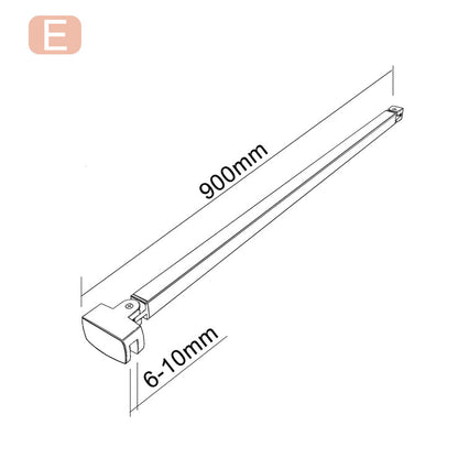 Doccia Walk In Parete Fissa in Vetro Temperato Anti-frantumi Anticalcare da 8mm Striscia Opaca Centrale con Barra Stabilizzatrice