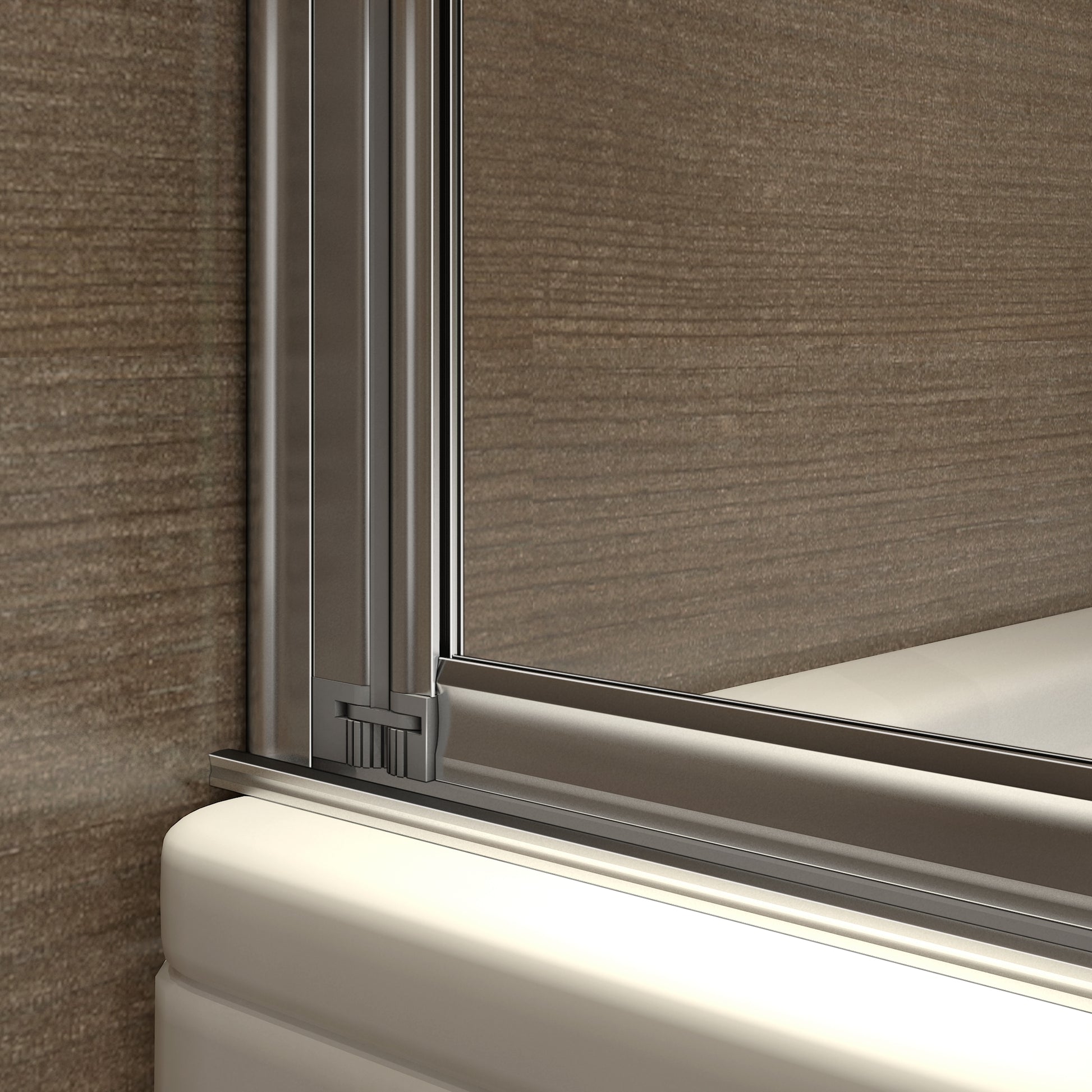 Aica Sopravasca Parete Per Vasca Da Bagno 5 Antine Pieghevoli a Libro Vetro 4 mm Temperato Trasparente Telai Cromati Lucidi 120x140 cm