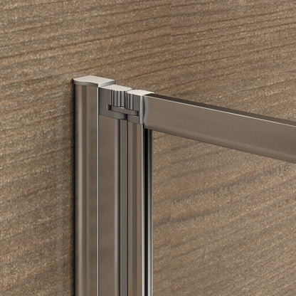 Aica Sopravasca Parete Per Vasca Da Bagno 5 Antine Pieghevoli a Libro Vetro 4 mm Temperato Trasparente Telai Cromati Lucidi 120x140 cm