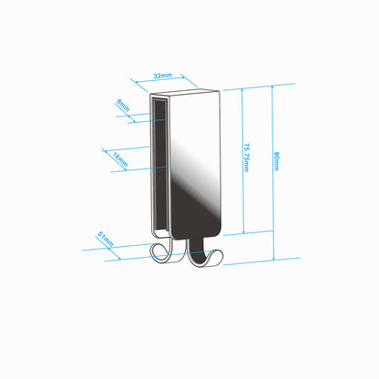 AICA porta-accessori portasciugamani adattabile box doccia in Vetro di spessore da 8-10 mm