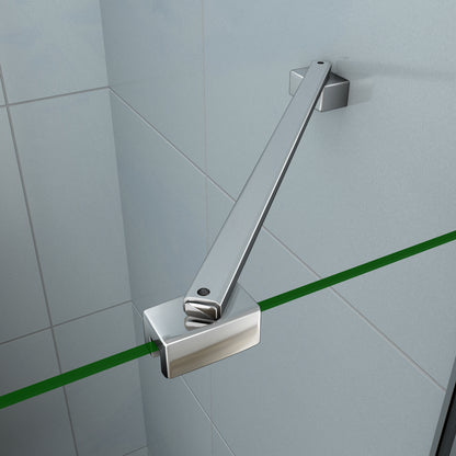 Aica 195cm Box Doccia Angolare Porta Battente Più Parete Fissa Vetro 6 mm Temperato Anticalcare Trasparente Telaio Cromo Lucido