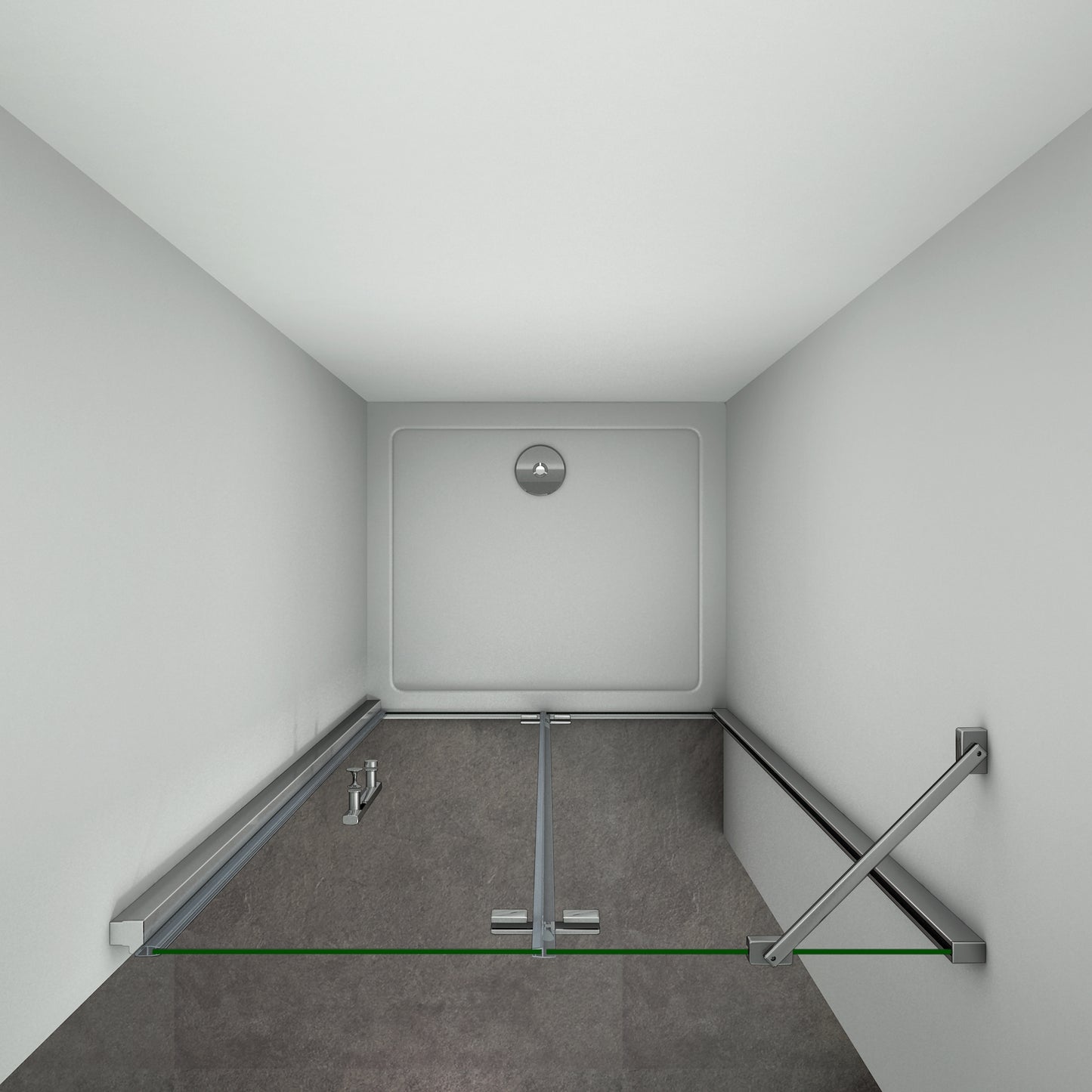 Aica 195cm Box Doccia Per Nicchia Porta Battente Un'Anta Con Barra Stabilizzatrice Vetro Temperato Trasparente Anticalcare Da 6 mm