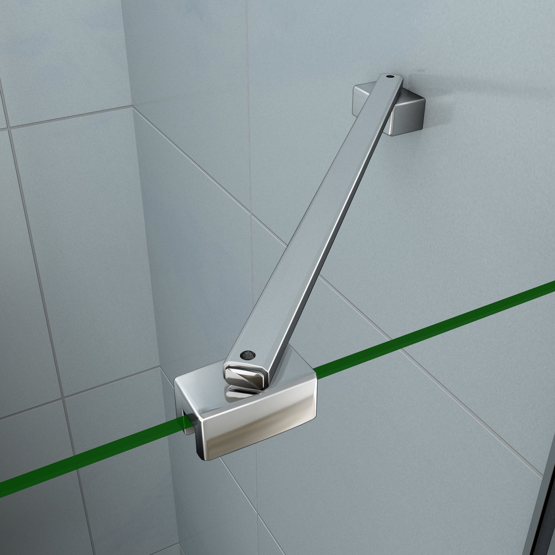 Aica 195 cm Box Doccia Doppie Porte Apertura Battente In Vetro 6 mm Temperato Anticalcare Trasparente con Barre Stabilizzatrici