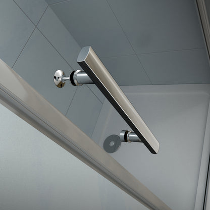 Aica 195 cm Box Doccia Angolare Due Porte Battente e Pieghevoli a Libro Vetro 6 mm Temperato Trasparente Anticalcare Telaio Cromato Lucido