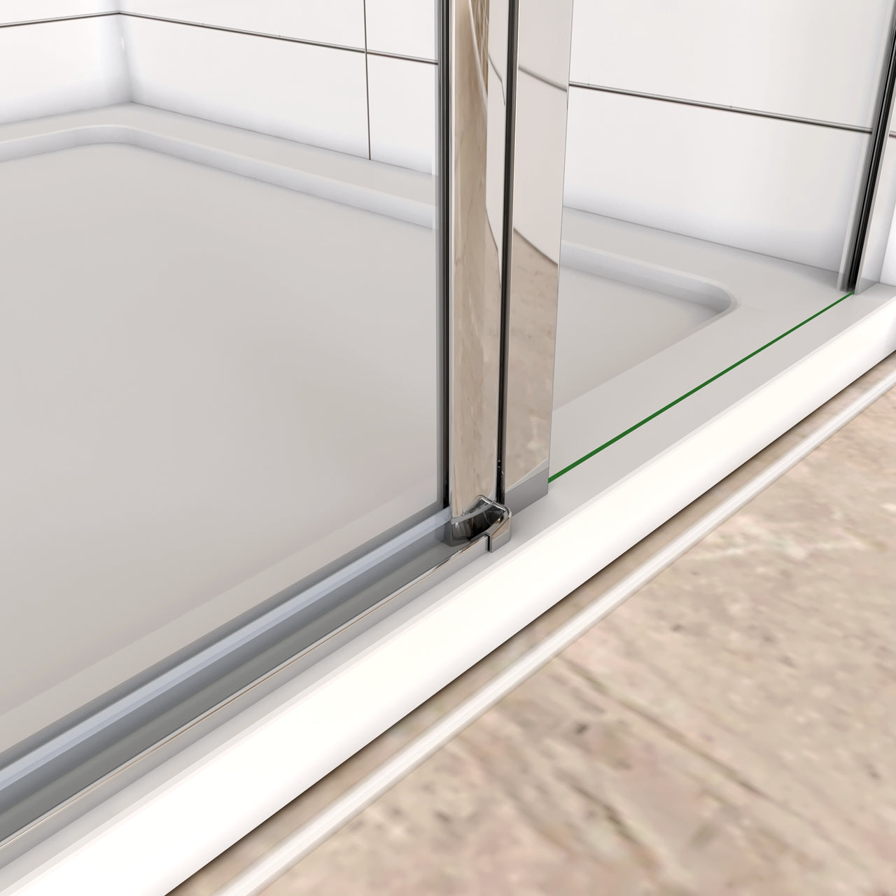 Aica 195 cm Box Doccia Angolare Porta Pieghevole + Porta Battente Vetro 6mm Anticalcare Trasparente Barra Stabilizzatrice Cromo Lucido