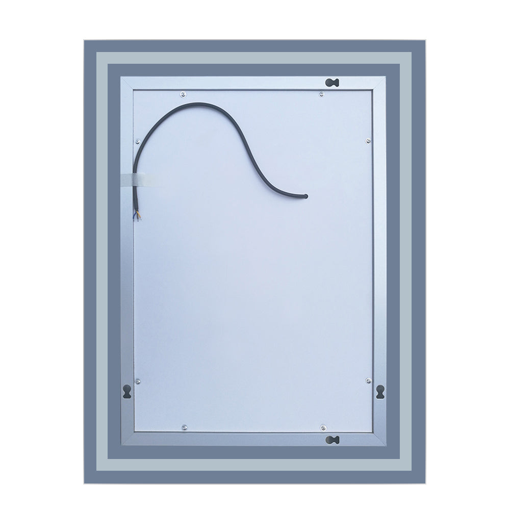LAIYA Specchio Da Bagno LED 71x91 Cm - Senza Cornice, Antiappannamento, Touch, Luce Regolabile Bianca/Calda/Neutra
