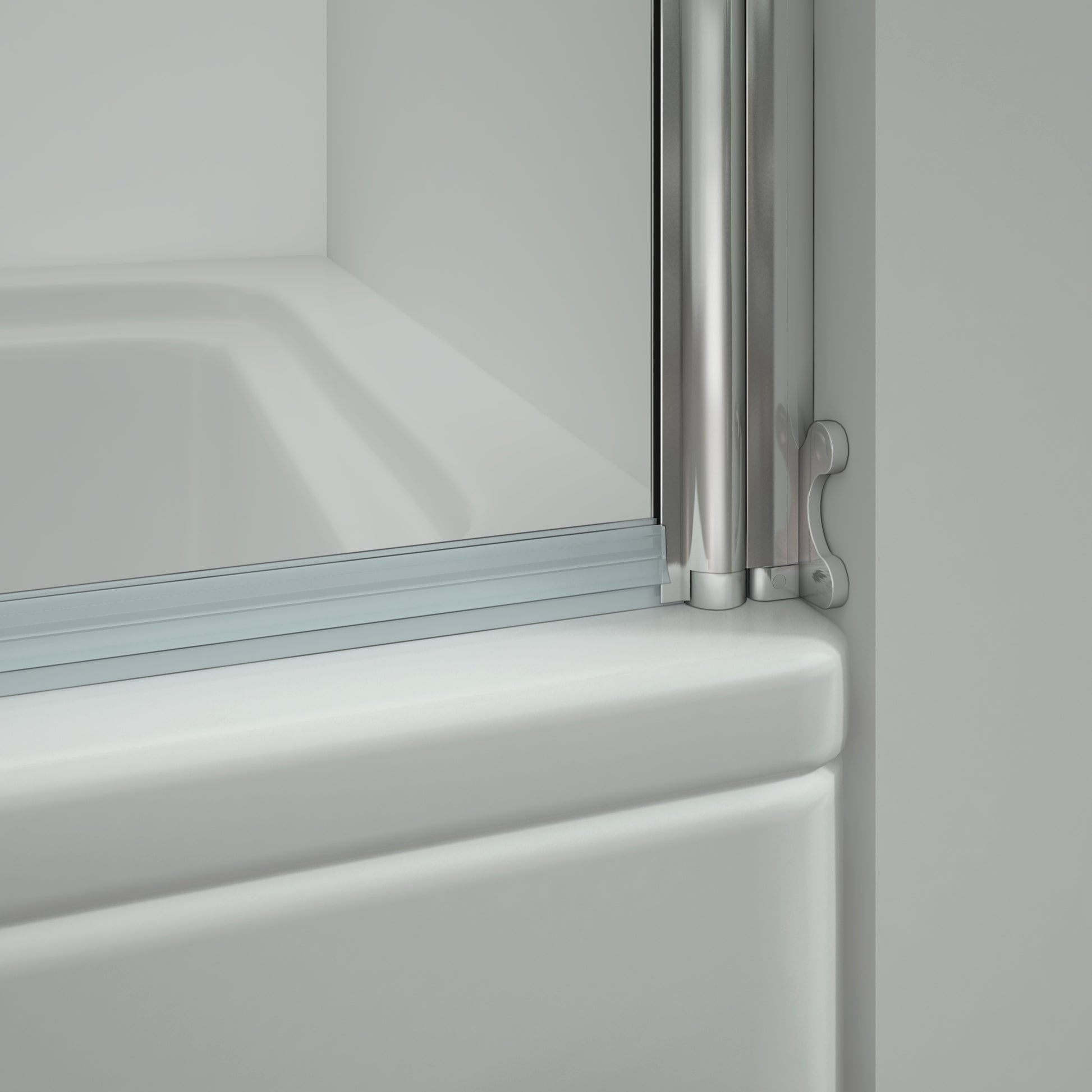 Aica Sopravasca Parete Per Vasca Girevole 180 Gradi in Vetro Temperato 5mm Trasparente Telaio Cromo Lucido 70x130 cm